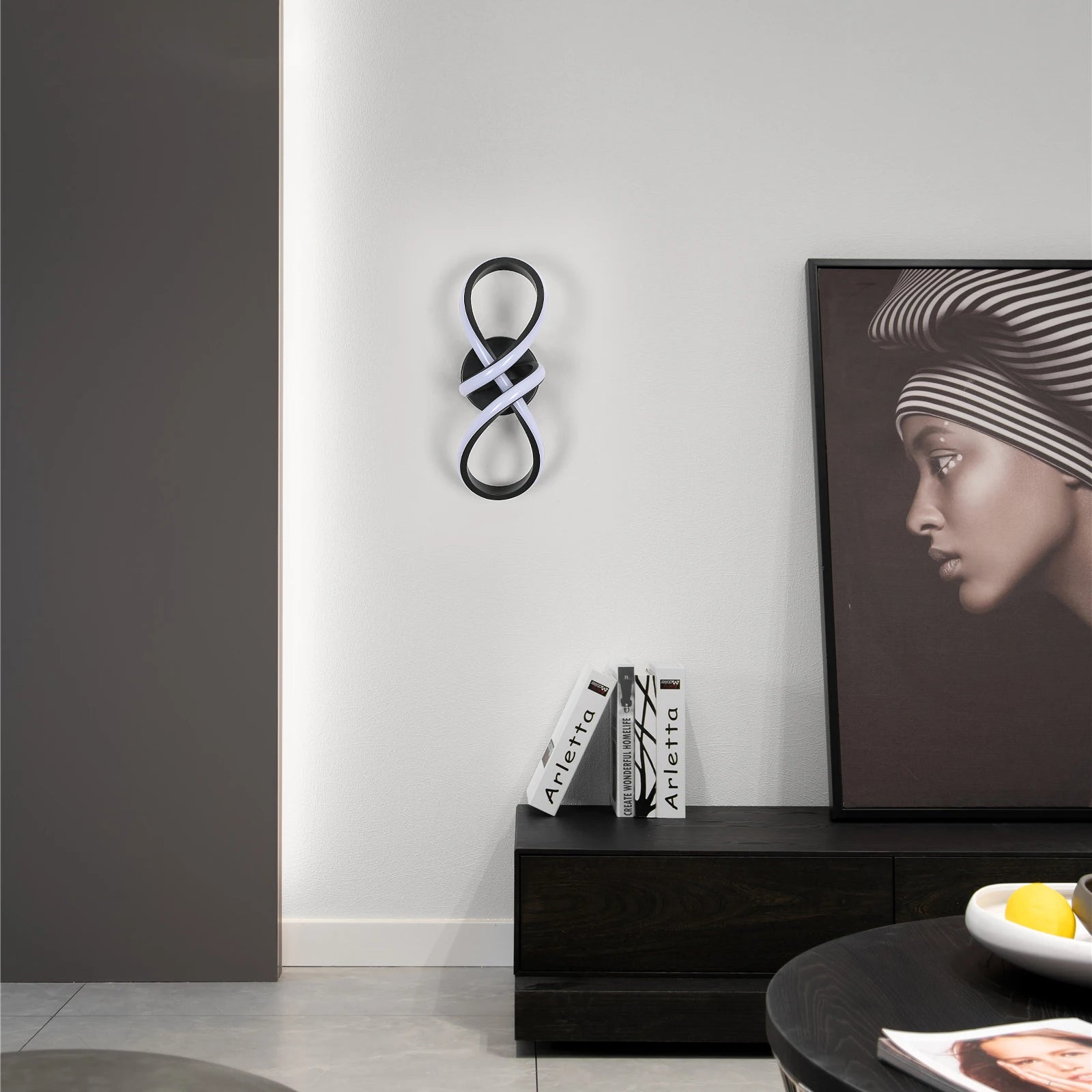 Modern LED Ceiling Lights, Curved Ceiling Lamp 20W 1800LM Warm White 3000K for Living Room,Dining Room