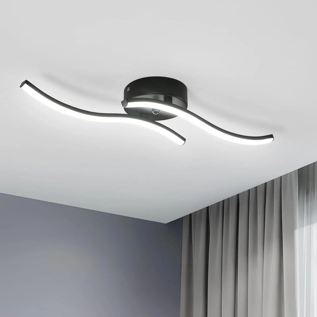 LED Ceiling Light,Modern 12W LED Ceiling Lamp Two parallel lines Indoor Acrylic Ceiling Lighting,6500K Cold White Light for Bedroom,Living Room