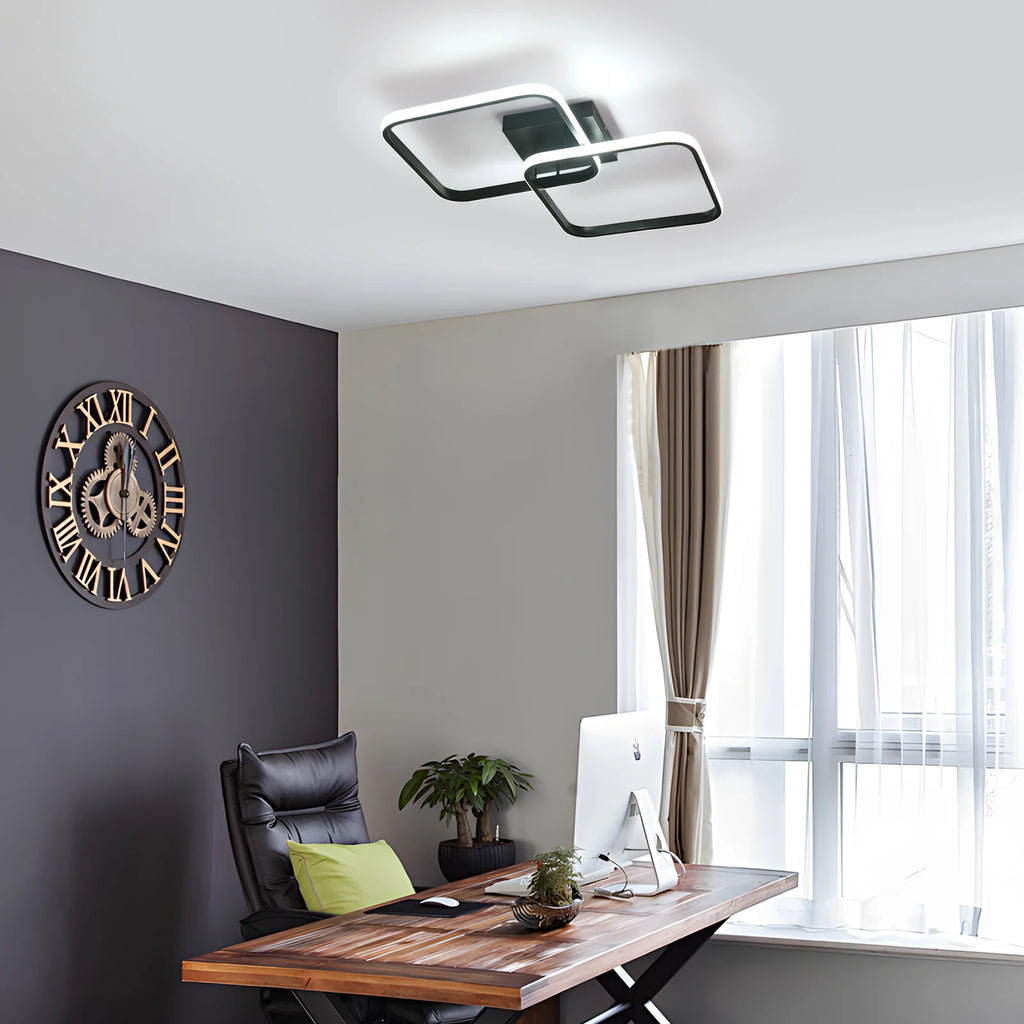 LED Ceiling Light Dimmable,50W 4500LM LED Chandelier Ceiling with Remote Control 3000K-6500K,Square Ceiling Light Modern Bedroom for Kitchen Living Room Hallway