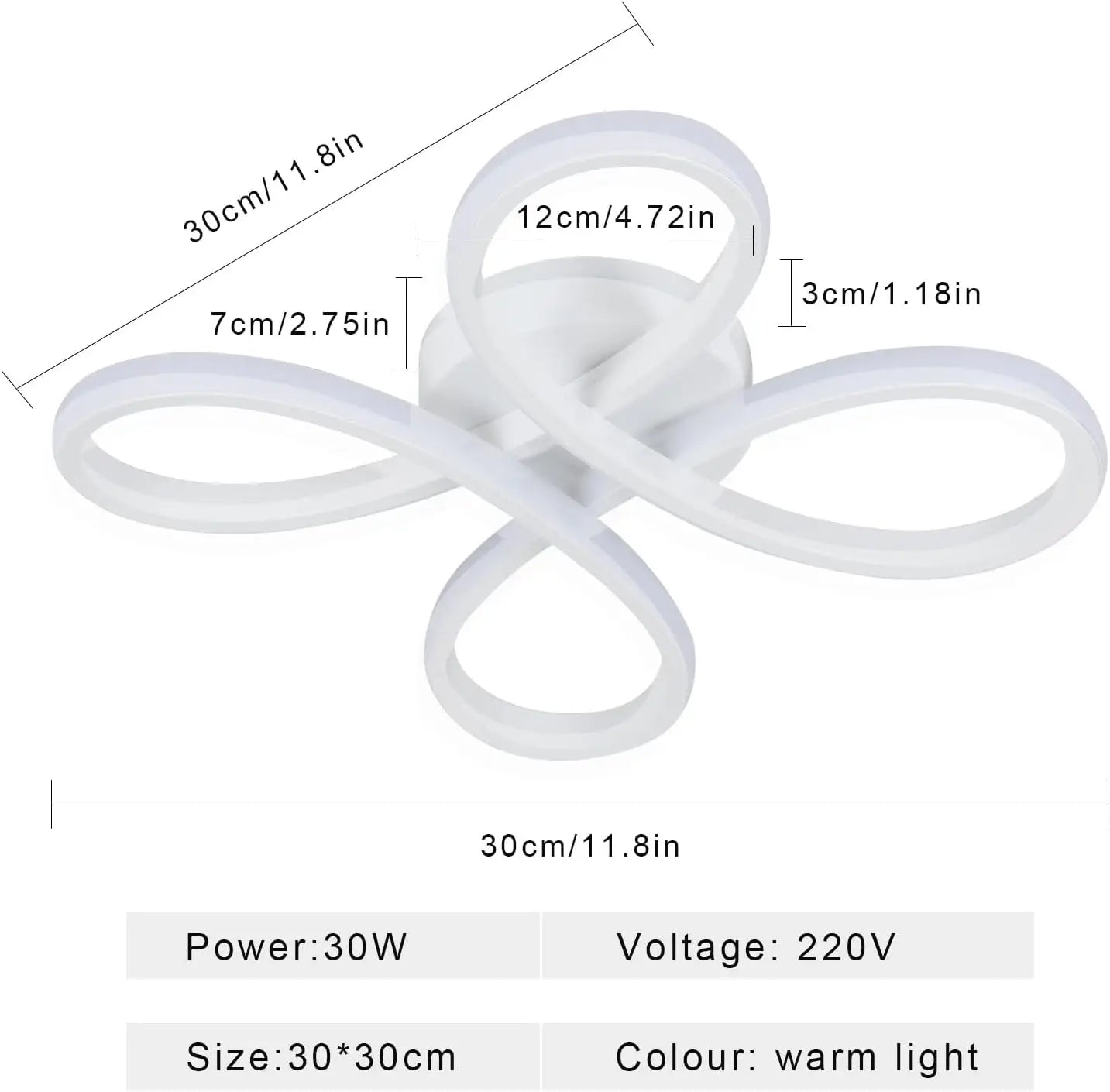 LED Ceiling Light,30W 3500LM Creative Flower Shapes LED Ceiling Lamp in Acrylic Modern Ceiling Light for Living Room,Bedroom,Dining Room,Warm Light 3000K