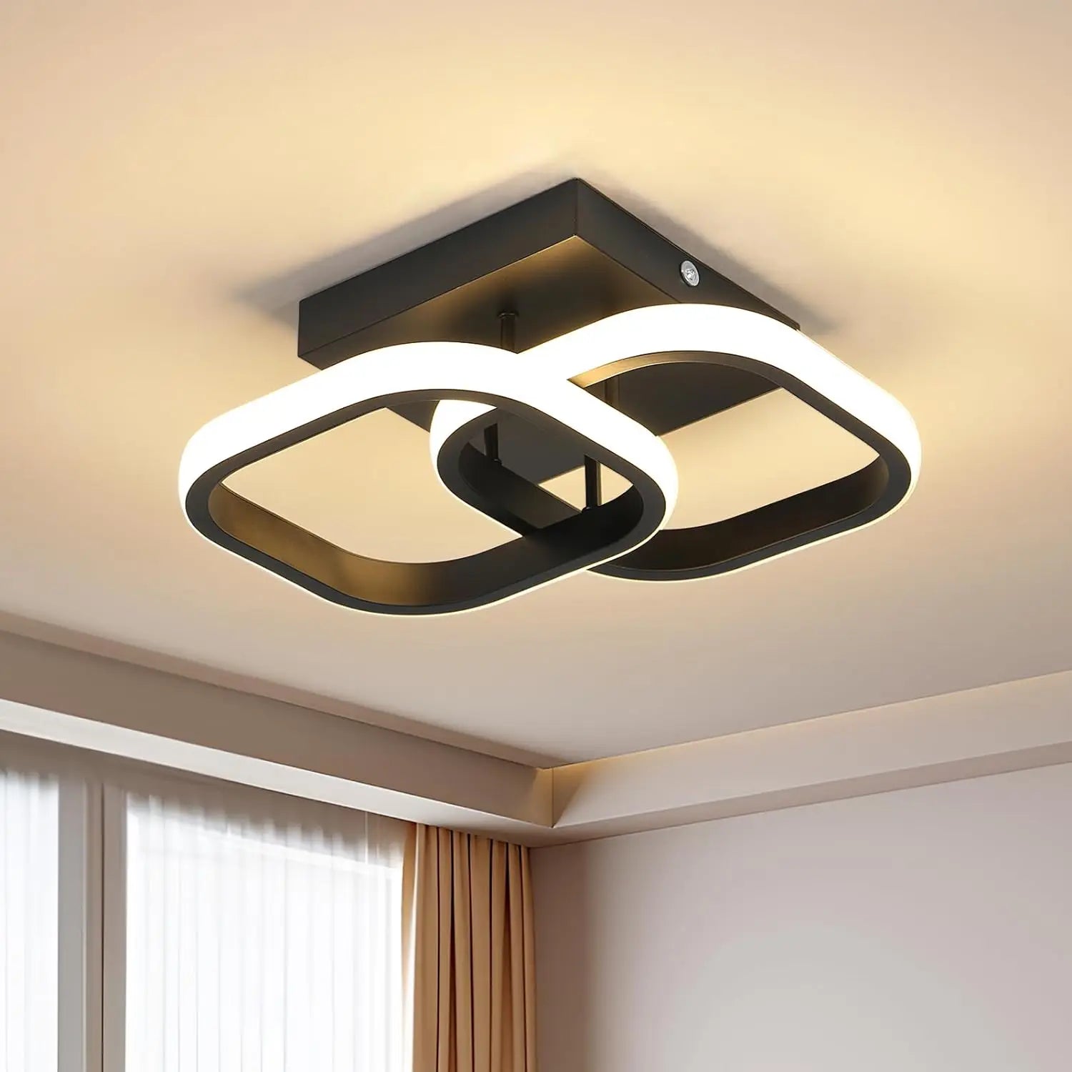 LED Ceiling Light,22W Modern Aluminum Square Ceiling Lights fixtures LED for Entrance Hallway Office Bedroom,3000K Warm White Light
