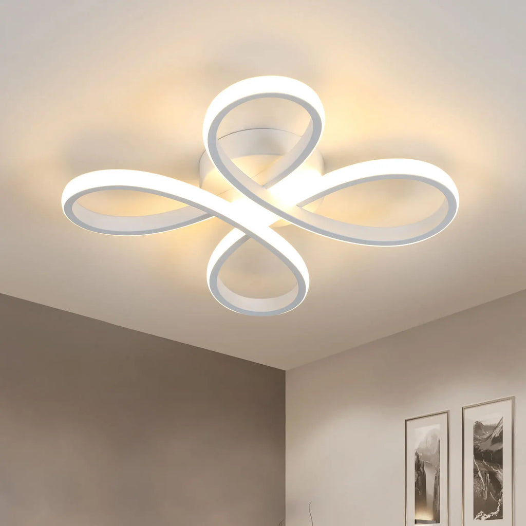 Minimalist Infinity Swirl LED Ceiling Lamp Fixed  Warm Light 3000K Non-Dimmable Surface Mount Light for Indoor Home