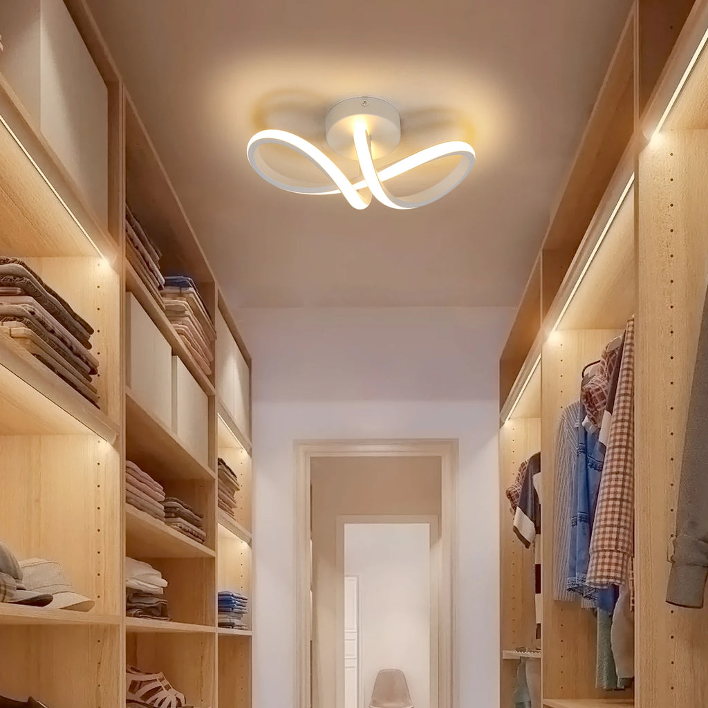 Modern LED Ceiling Lights, Curved Ceiling Lamp 20W 1800LM Warm White 3000K for Living Room,Dining Room