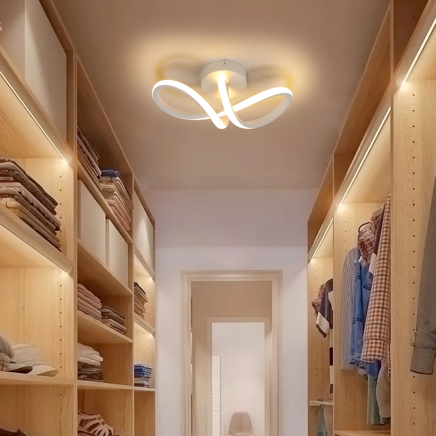 Modern LED Ceiling Lights, Curved Ceiling Lamp 20W 1800LM Warm White 3000K for Living Room,Dining Room