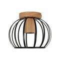 Vintage Ceiling Light,E27 Socket Retro Geometric Ceiling Lampshade Metal Cage for Hallway,Attic, Balcony, Diameter 19cm,Black（Bulb Not Included）