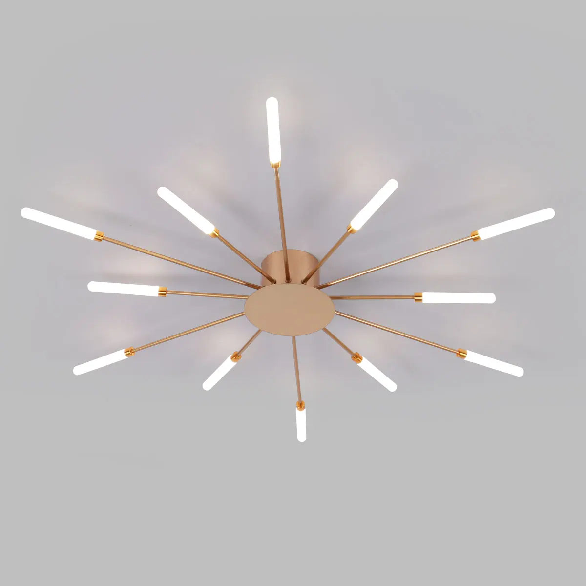 Modern LED Ceiling Light,Creative Fireworks Design Ceiling Lamp for Exhibition Children's Room,Neutral Light (Gold,12 Heads)