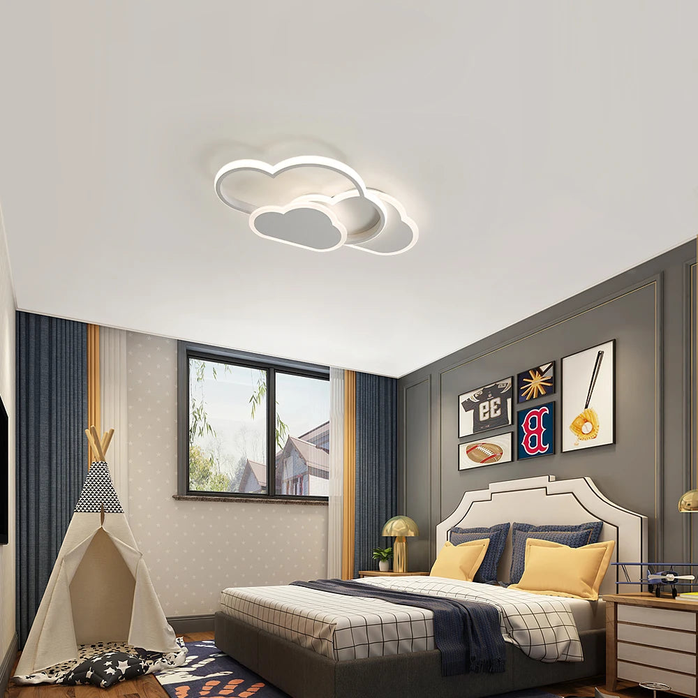 Cloud LED Ceiling Light,32W Dimmable LED Ceiling Lamp With Remote Control 3000K/4500K/6500K For Children's Room