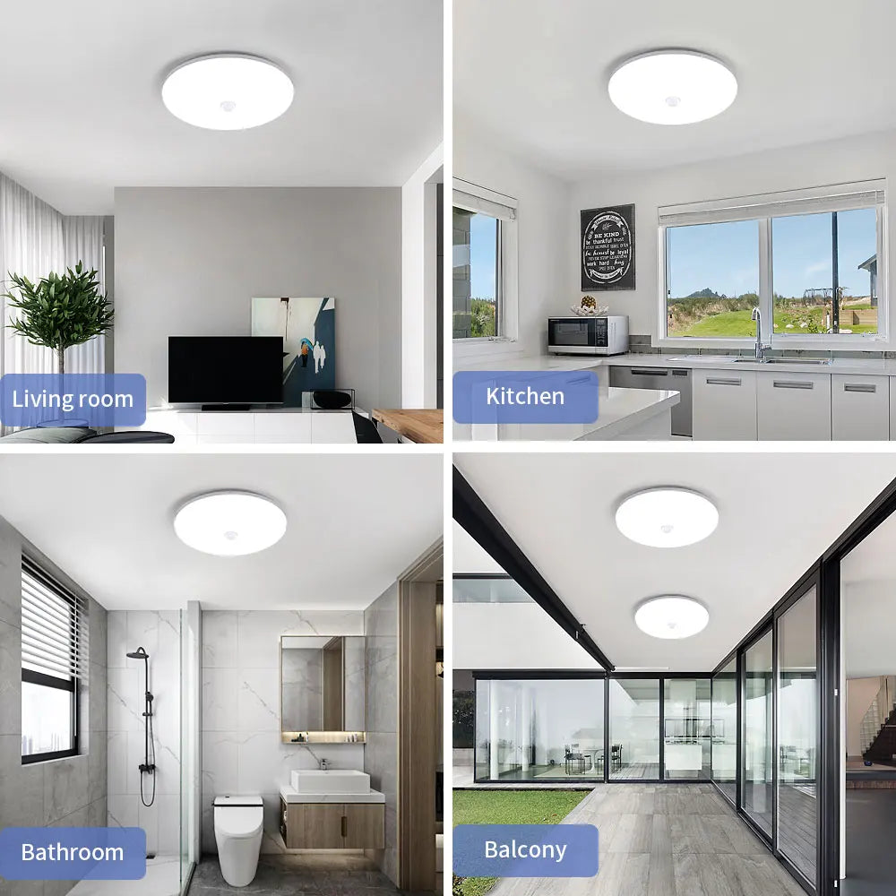 LED Ceiling Lamp Motion Activated Sensor Pure 36W Non-dimmable for Hallway Bedroom,Cold White Light 6500K
