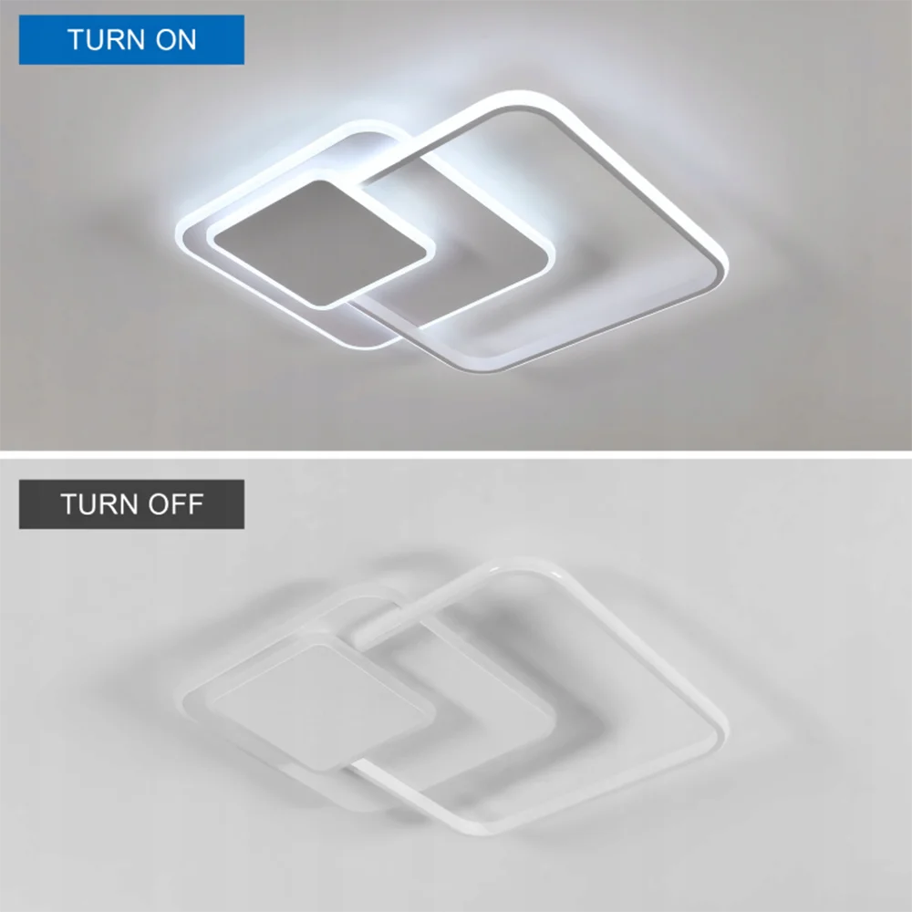 Irregular square LED Ceiling Light, Dimmable 48W 5400LM Ceiling Lamp with Remote Control,Dimmable 3000K-6500K for Living Room
