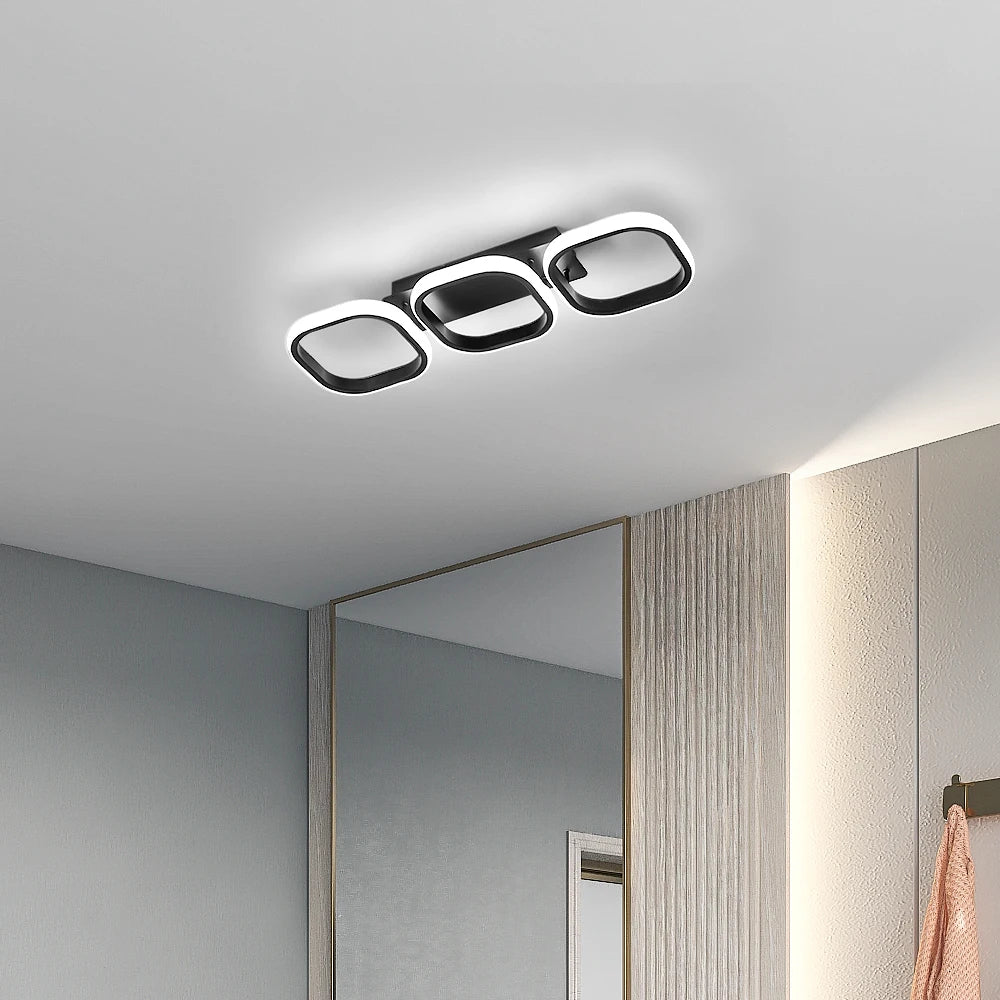LED Ceiling Light,3 Squares Ceiling Lamps Fixture Flush Mount Ceiling Light 6500K Cool White Light for Living Room