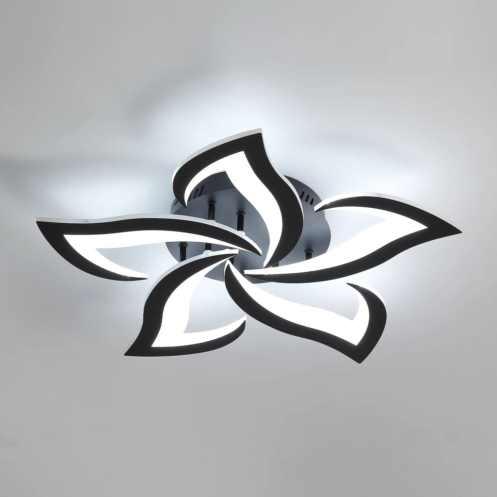 Mordern LED Ceiling Light,5 Heads of Petals 60W 6500LM LED Ceiling Lights,Cool White 6500K Chandelier for Living Room,Bedroom