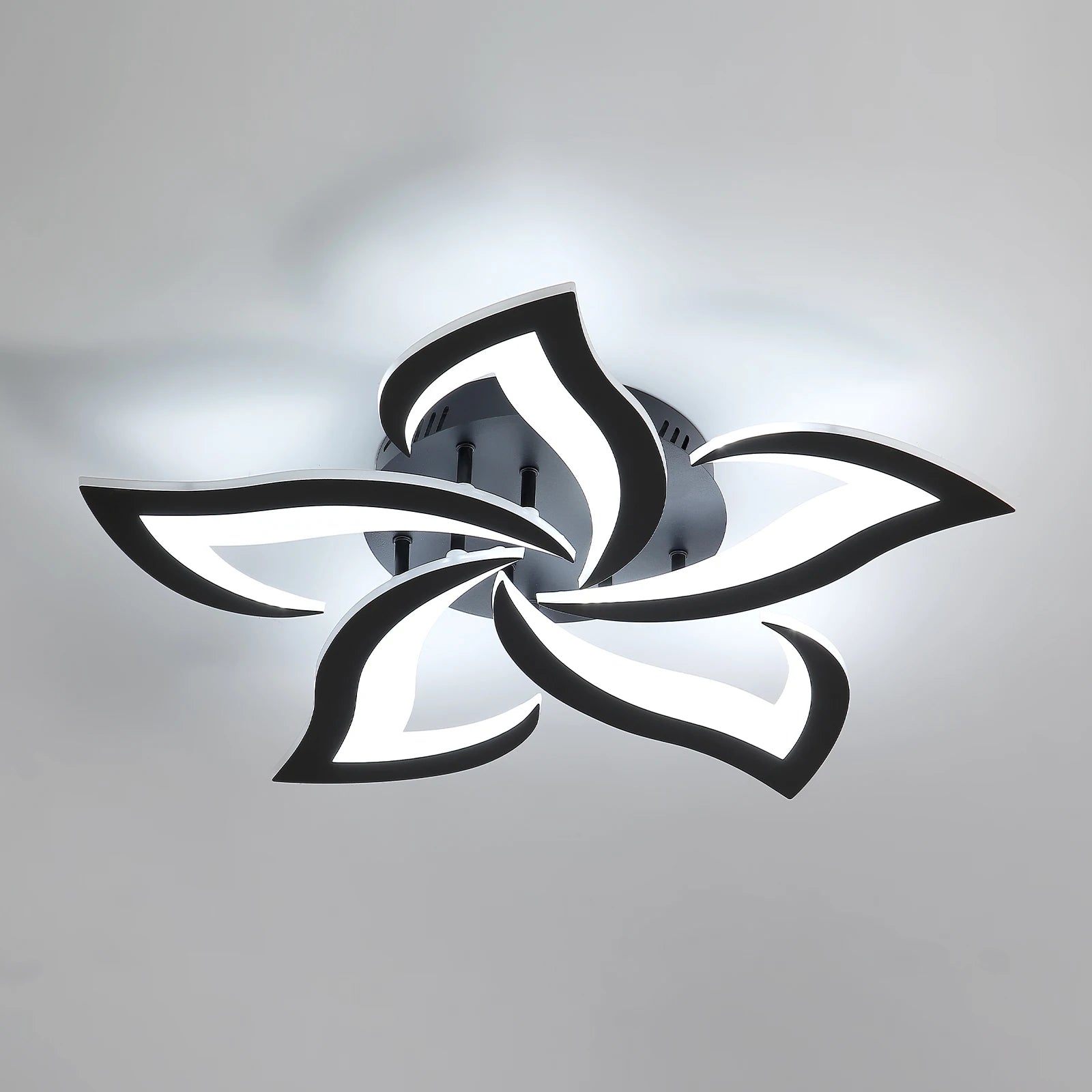 Mordern LED Ceiling Light,5 Heads of Petals 60W 6500LM LED Ceiling Lights,Cool White 6500K Chandelier for Living Room,Bedroom