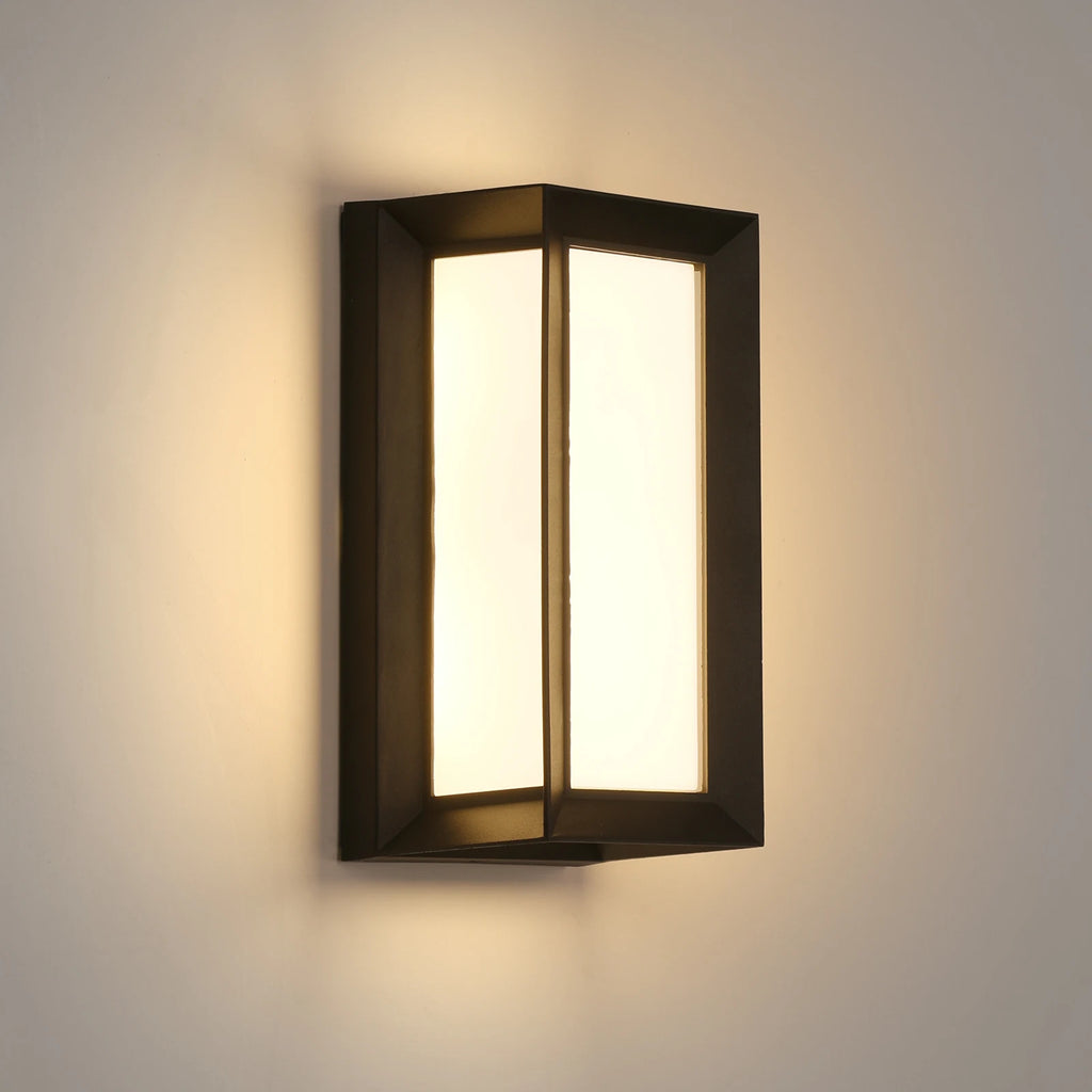 Modern Rectangle LED Wall Sconce,18W Neutral Light Black Metal Frame Frosted Shade Indoor Wall Lamp Bedroom Corridor Entryway Decor Wall Light