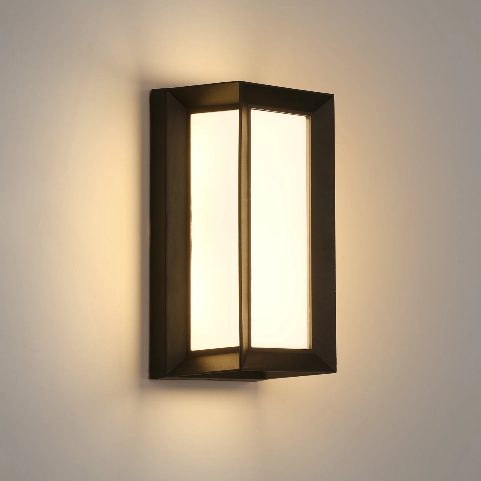 Modern Rectangle LED Wall Sconce,18W Neutral Light Black Metal Frame Frosted Shade Indoor Wall Lamp Bedroom Corridor Entryway Decor Wall Light