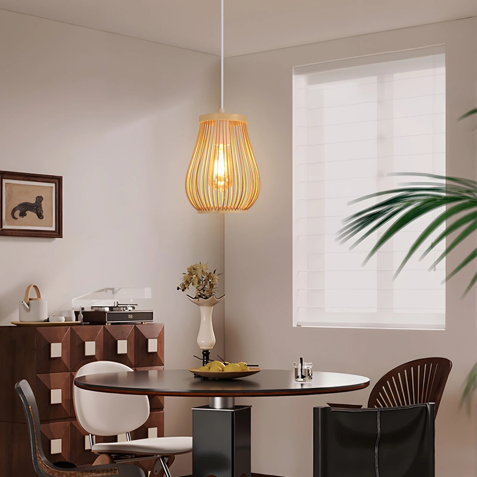 Weaving Pendant Light,Hand-Woven Ceiling Hanging Lamps,Simple Retro Suspension Lamp,E27 Base Chandelier For Bar Cafe Living Room,Kitchen Island（Bulb not included）
