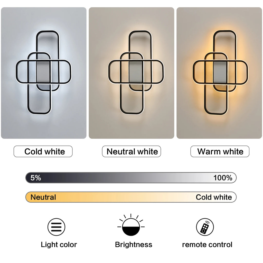 LED Ceiling Light,Dimmable Ceiling Light With Remote Control,44W LED Ceiling Lamps Fixtures Brightness Adjustable3000K-6500K  For Living Room,Bedroom,Dining Room