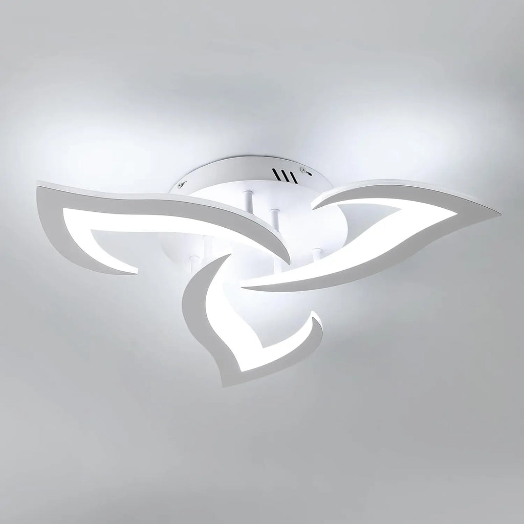 LED Ceiling Light,36W Modern Design Ceiling Lighting,3 Head Lights Living Room Ceiling Light Acrylic White Flower Fittings Ceilings for Bedroom, Kitchen,Dining Room,6500K White Light