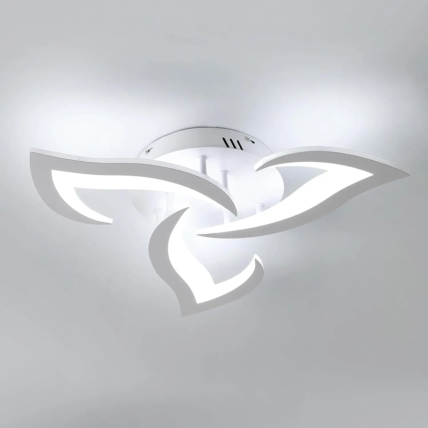 LED Ceiling Light,36W Modern Design Ceiling Lighting,3 Head Lights Living Room Ceiling Light Acrylic White Flower Fittings Ceilings for Bedroom, Kitchen,Dining Room,6500K White Light