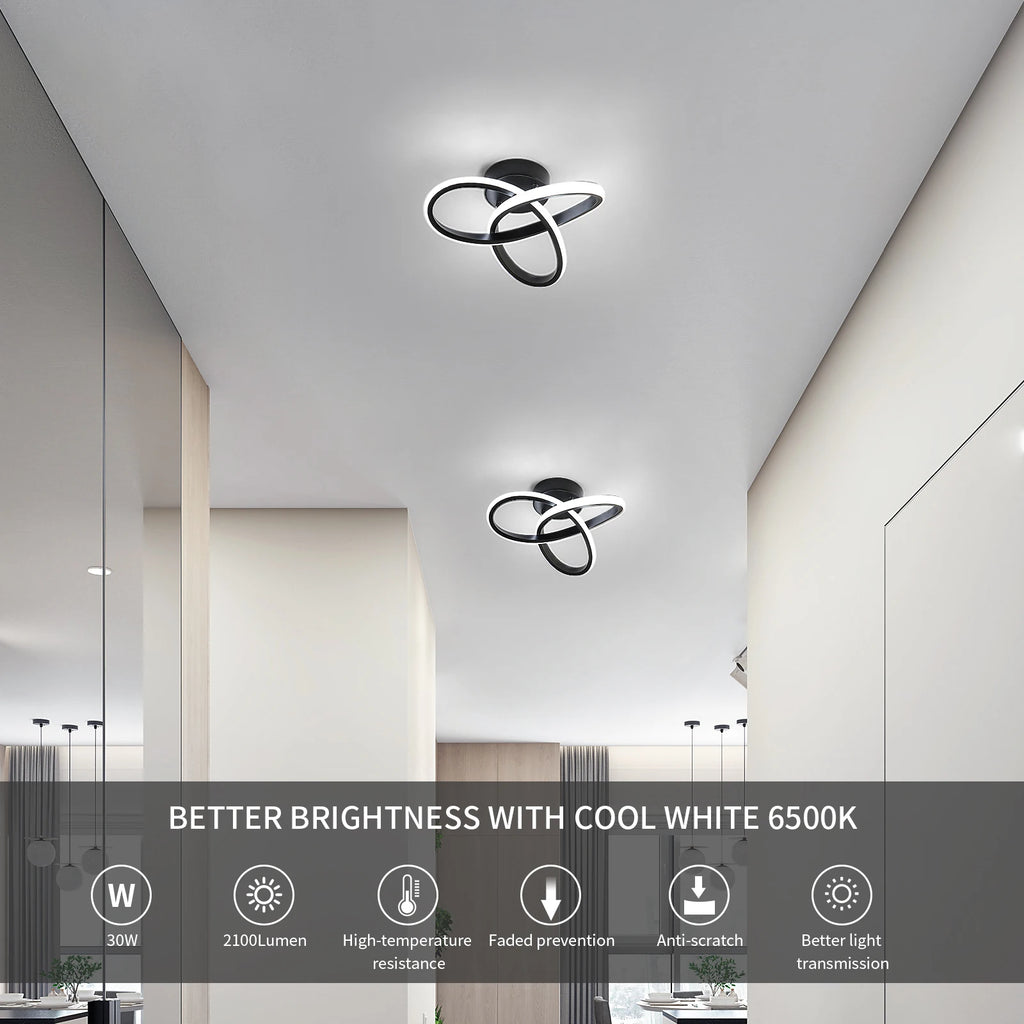 LED Ceiling Lights,22W Creative Personality Nordic Ceiling Light fixtures LED for Hallway,Aisle, Entrance, Bedroom, Kitchen,Living Room-25cm,Cold White Light 6500K