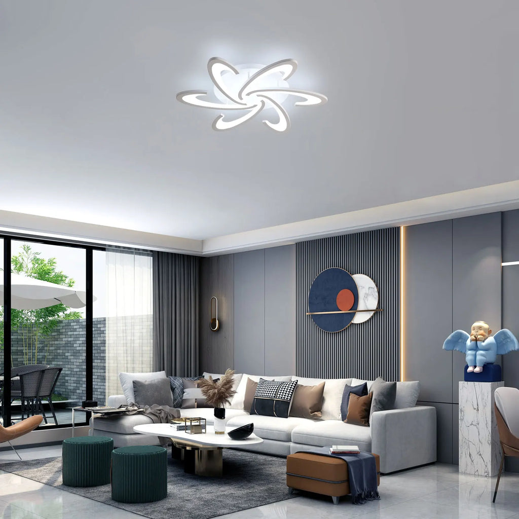 Dimmable LED Ceiling Light,54W Creative Spiral Design Ceiling Lamp 3000K/4500K/6500K Color Temperature With Remote Control For Living Room,Bedroom