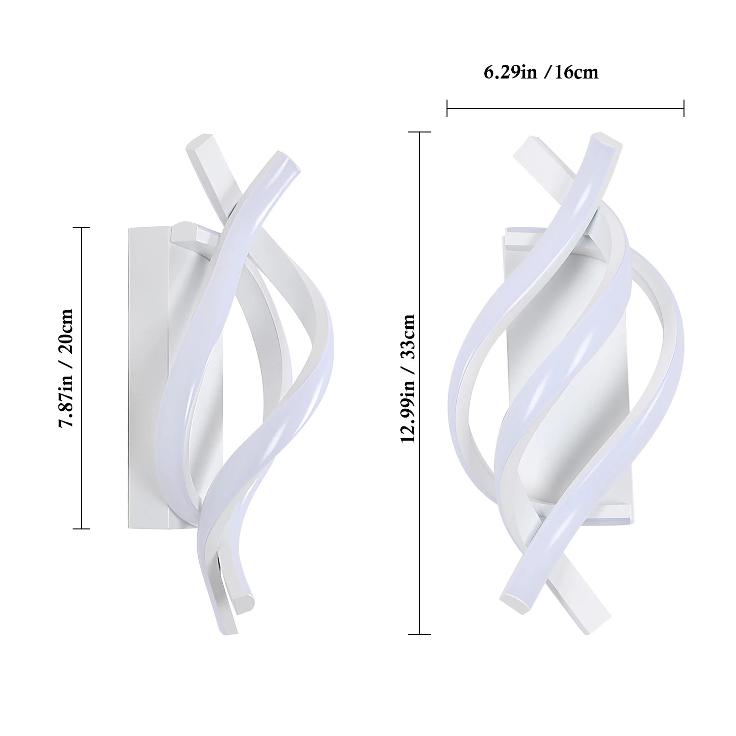 Modern LED Wall Lamp, 22W Spiral Twisted Design Wall Sconce Metal Indoor Lighting Fixture for Bedroom Living Room Corridor,Non-Dimmable,Warm Light 3000K