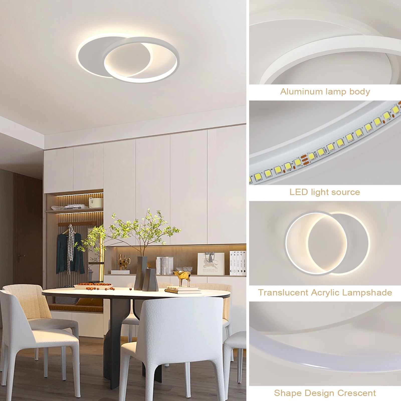 Lunar White – nowoczesna lampa sufitowa