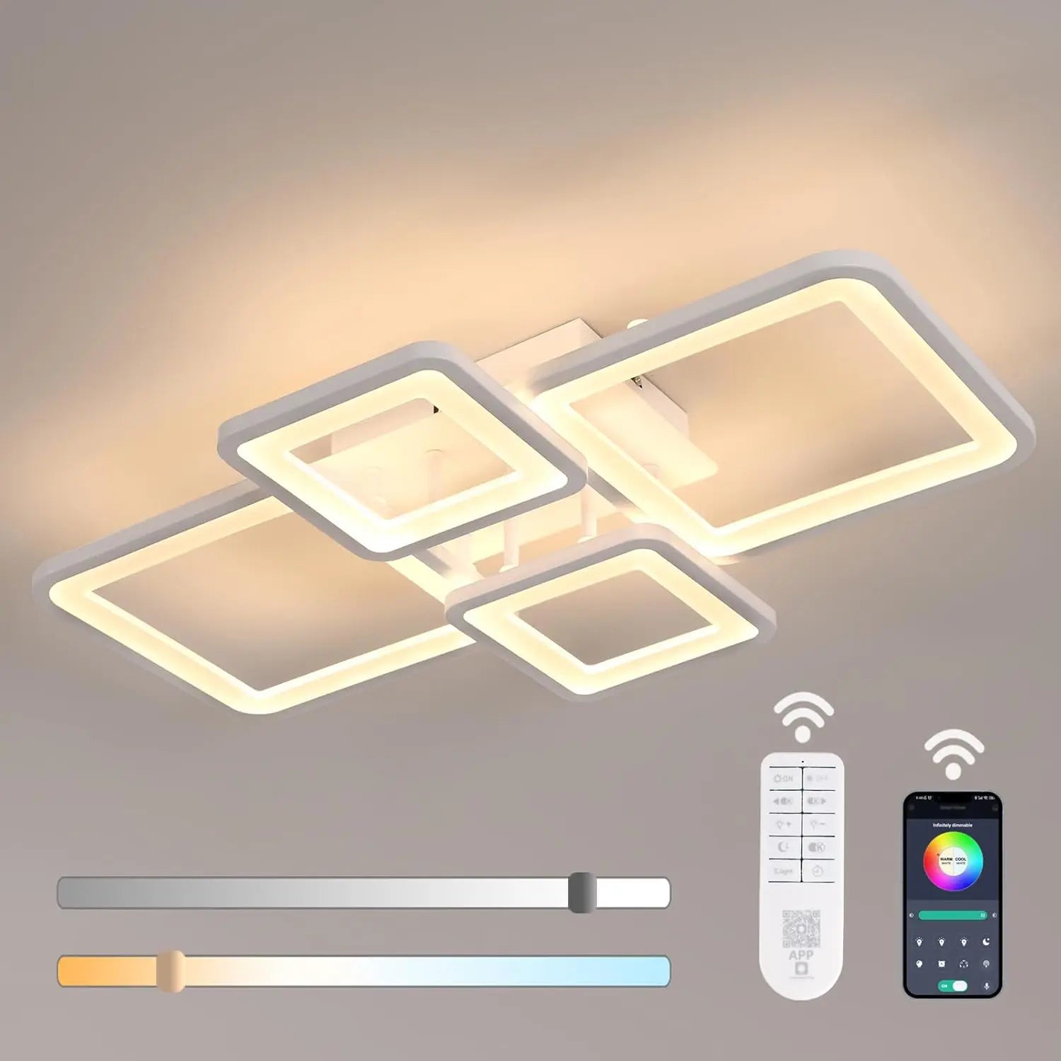 Quad Frame Pro – Lampa Sufitowa LED z Aplikacją