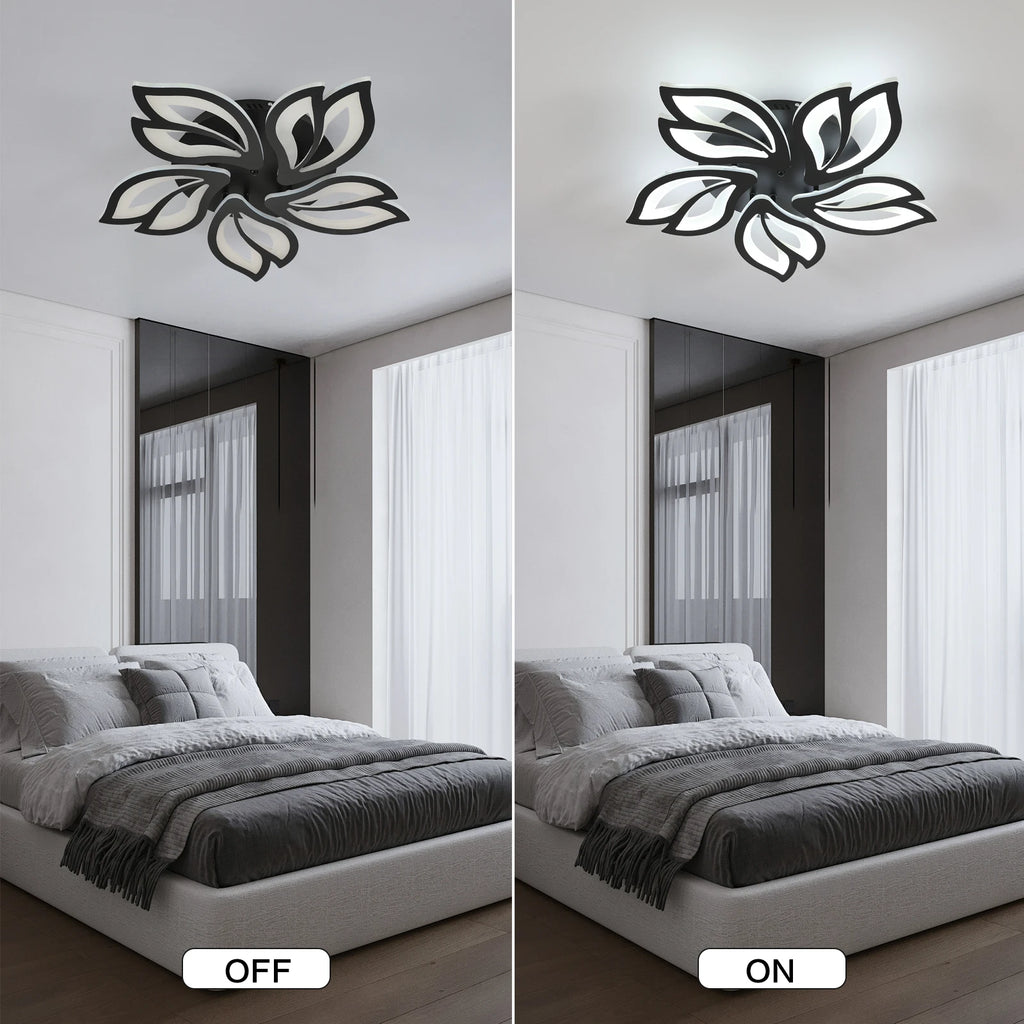 Dimmable LED Ceiling Light,Use APP Ceiling Lamp Petals with Remote Control,3000K/4500K/6500K For Living Room