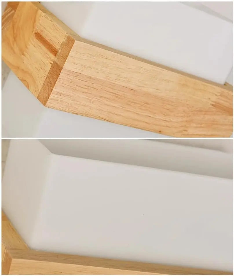Wall Lights Indoor Fabric, Square Wall Lamps with Wooden Base, E27 Wall Lighting Fixtures for Bedside Bedroom Living Room Corridor Dining Room Hallway（Bulb not included）