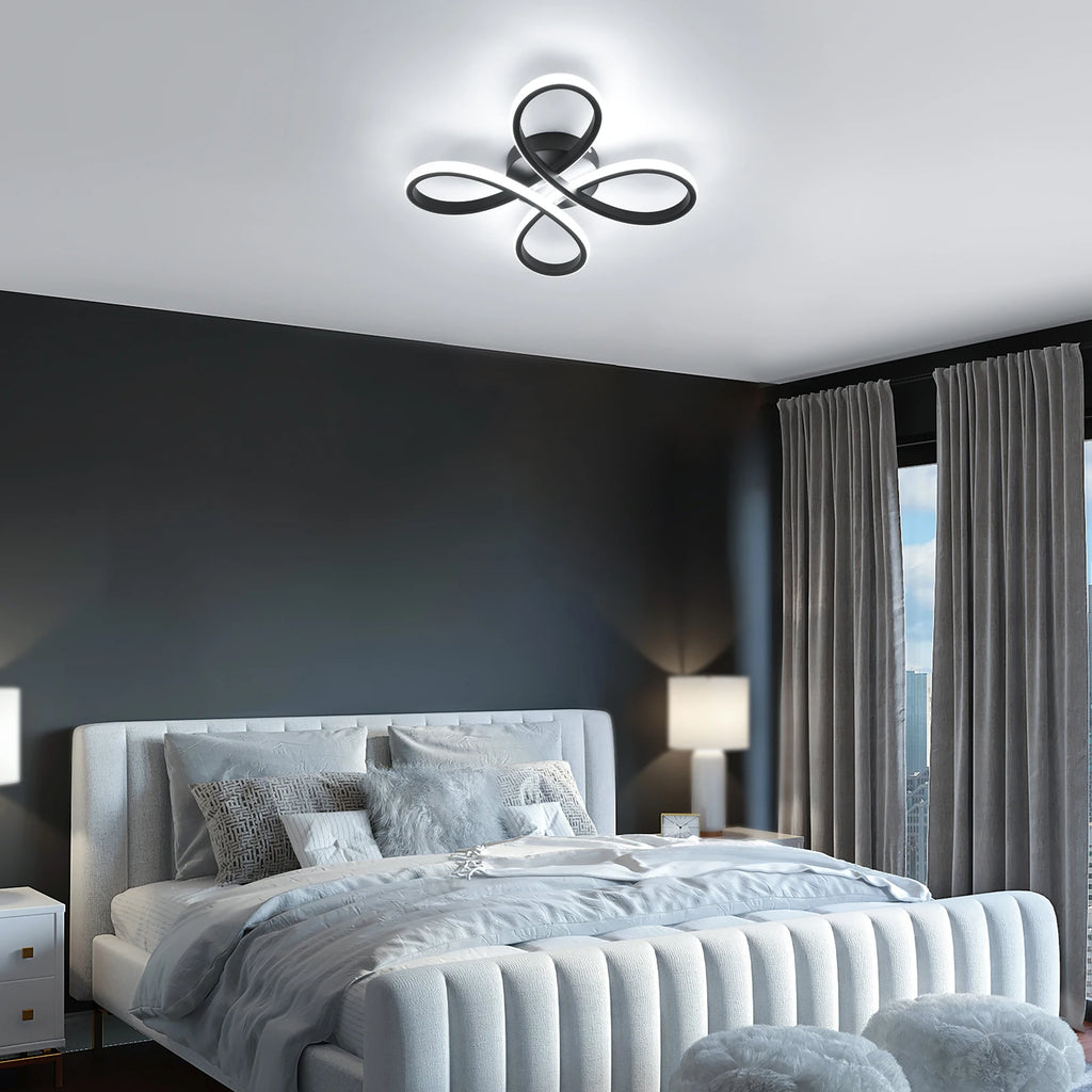 Nordic Style 30W LED Ceiling Lamp, Non-Dimmable Creative Infinity Loop Ceiling Light Fixture for Home Indoor Lighting