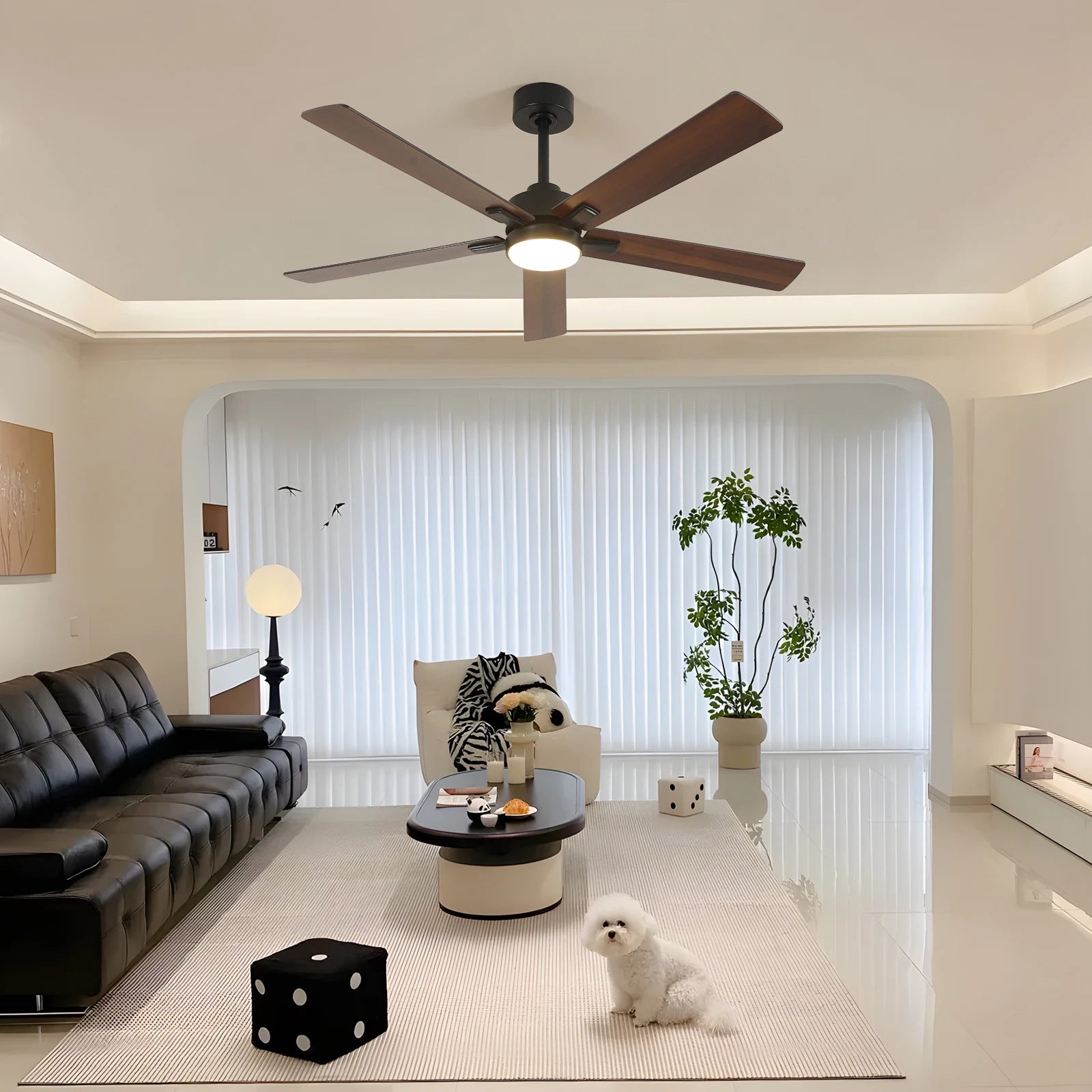 Dimmable Ceiling Fans Lights,LED Ceiling Fan With Remote Control,Adjustable 3-Color Temperatures Ceiling Fan Lamp 3000K-6500K