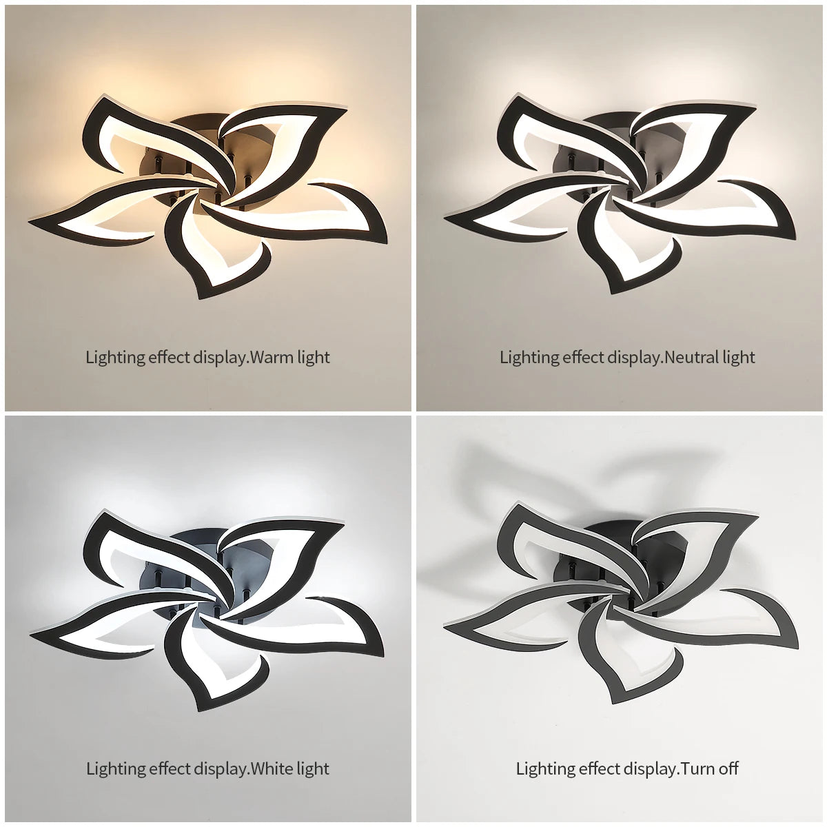 Dimmable LED Ceiling Light,40W 4700LM Modern Acrylic Ceiling Lights with Remote Control,Creative Petals Design For Living Room