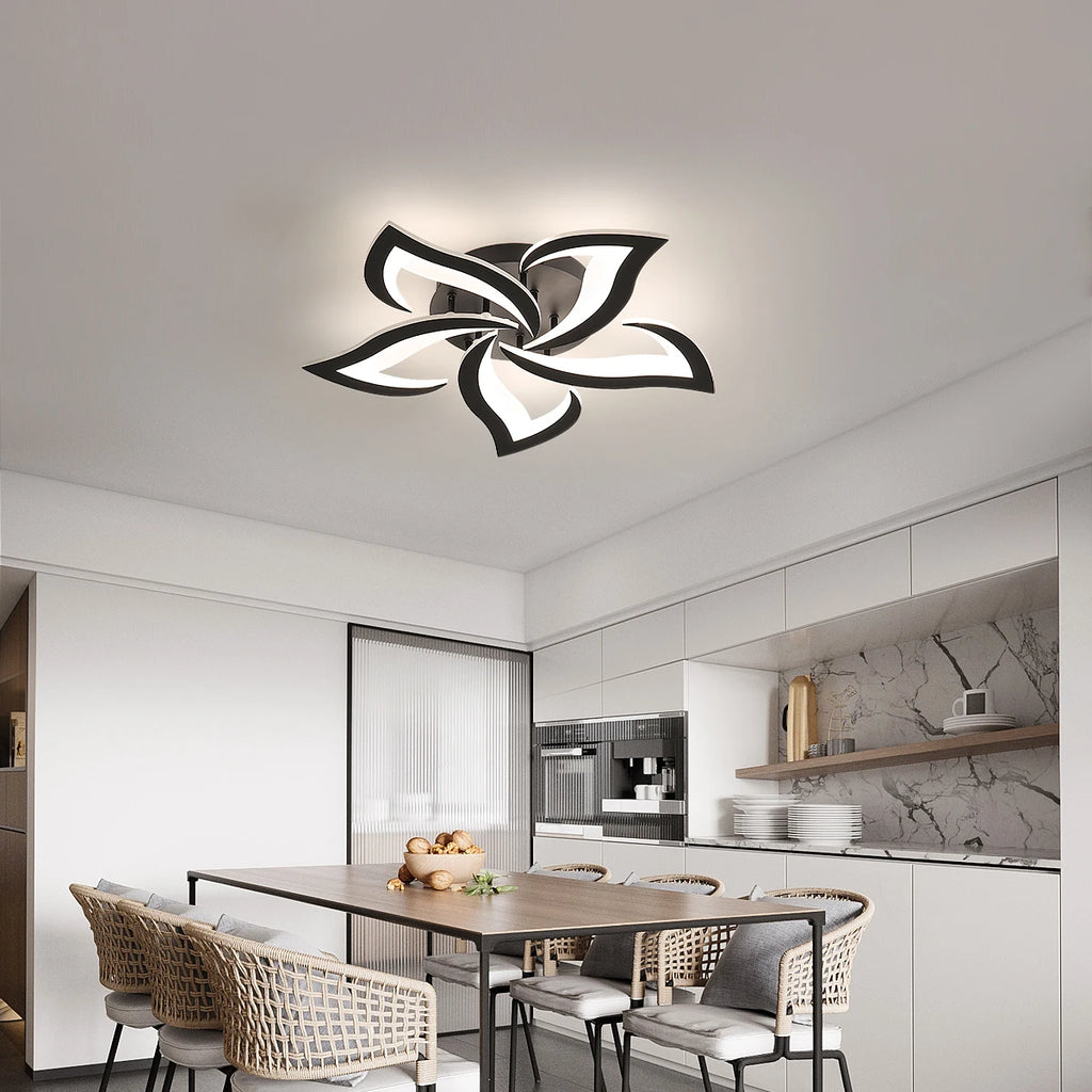Dimmable LED Ceiling Light,40W 4700LM Modern Acrylic Ceiling Lights with Remote Control,Creative Petals Design For Living Room