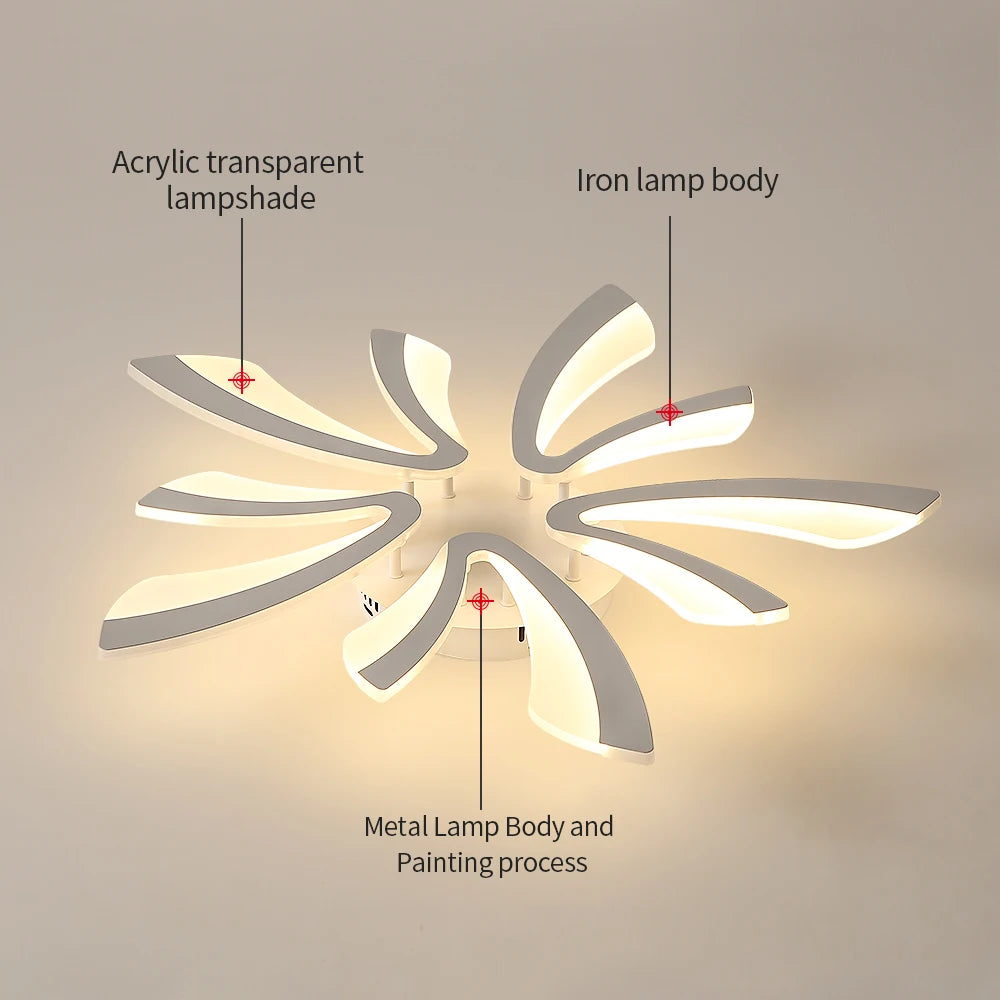 LED Ceiling Lighting, Dimmable Ceiling Light 48W 5400LM Adjustable 3000K-6500K,Acrylic Lighting Fixture with Remote Control for Living Room