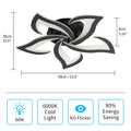 Mordern LED Ceiling Light,60W 6500LM LED Ceiling Lights Cool White 6500K,Creative Petals Design Chandelier for Living Room
