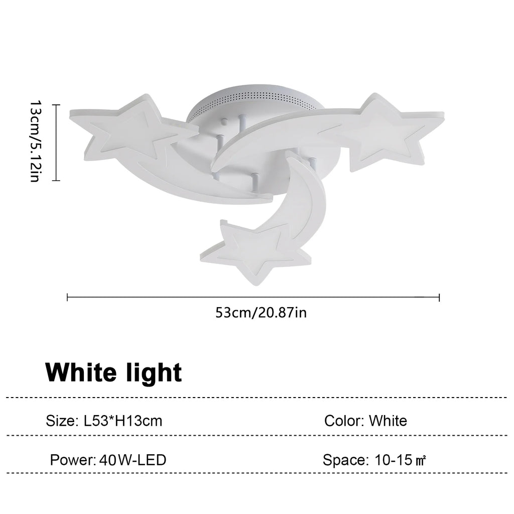 Modern LED Ceiling Lamp,3 Heads 40W White Acrylic Ceiling Light for Living Room,Bedroom,Diameter 53 cm,White Light 6500K
