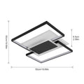LED Ceiling Light,54W Dimmable with Remote Control,2 Squares Aluminium Ceiling Lamp For Bedroom,Living Room 3000K-6000K