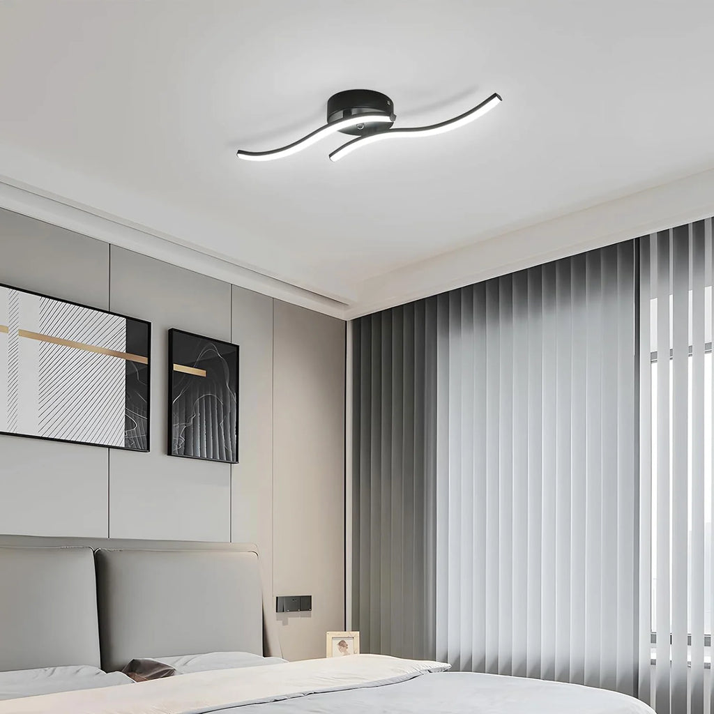 LED Ceiling Light,Modern 12W LED Ceiling Lamp Two parallel lines Indoor Acrylic Ceiling Lighting,6500K Cold White Light for Bedroom,Living Room