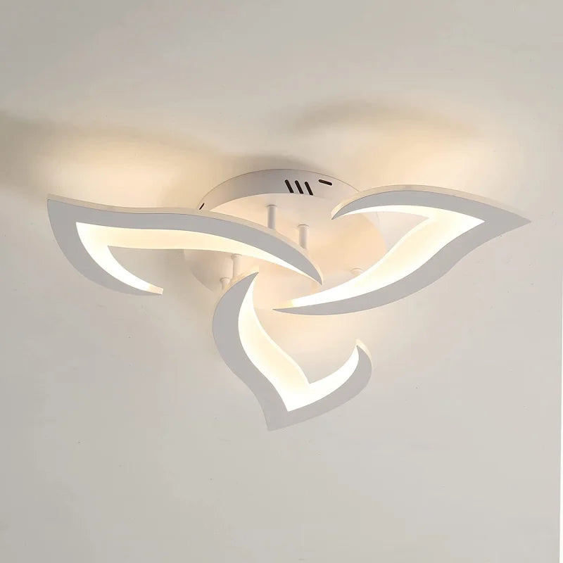 LED Ceiling Light,36W 3240LM Modern Design Ceiling Lighting,3 Head Lights Living Room Ceiling Light Acrylic White Flower Fittings Ceilings for Bedroom, Kitchen,Dining Room