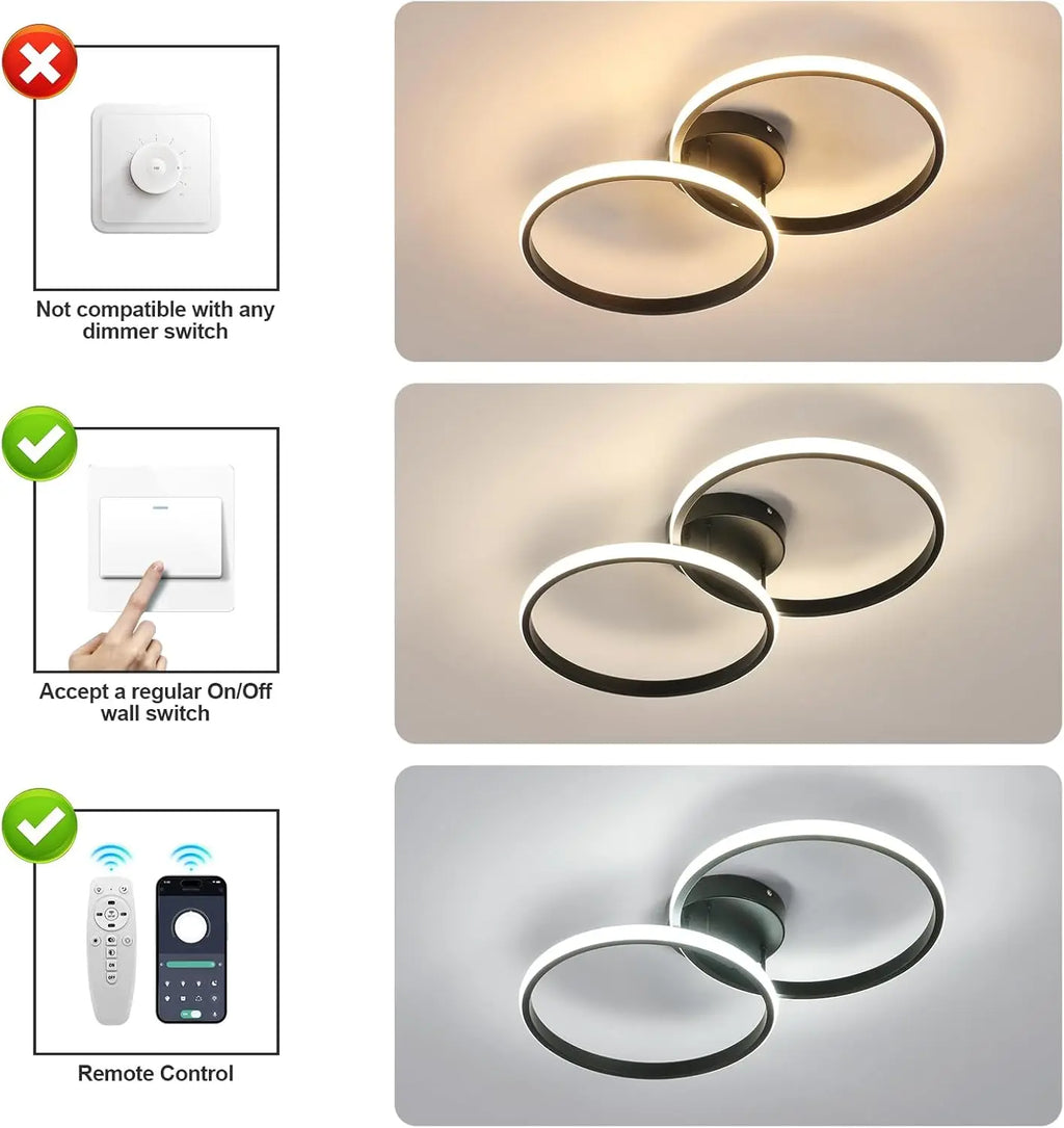 Dimmable LED Ceiling Light,38W 4275LM  LED Ceiling Light with Remote Control  Dimmable 3000K-6500K,Ceiling Lamp for Living Room