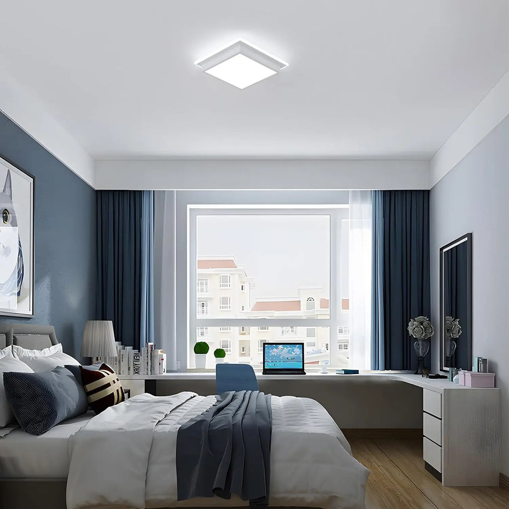 Modern LED Ceiling Light,20W 1800LM Acrylic Square LED Ceiling Lamp,Simple White Light Fittings Ceilings for Hallway,Cool White 6500K