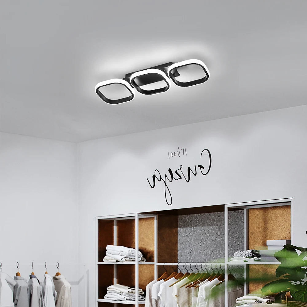 LED Ceiling Light,3 Squares Ceiling Lamps Fixture Flush Mount Ceiling Light 6500K Cool White Light for Living Room