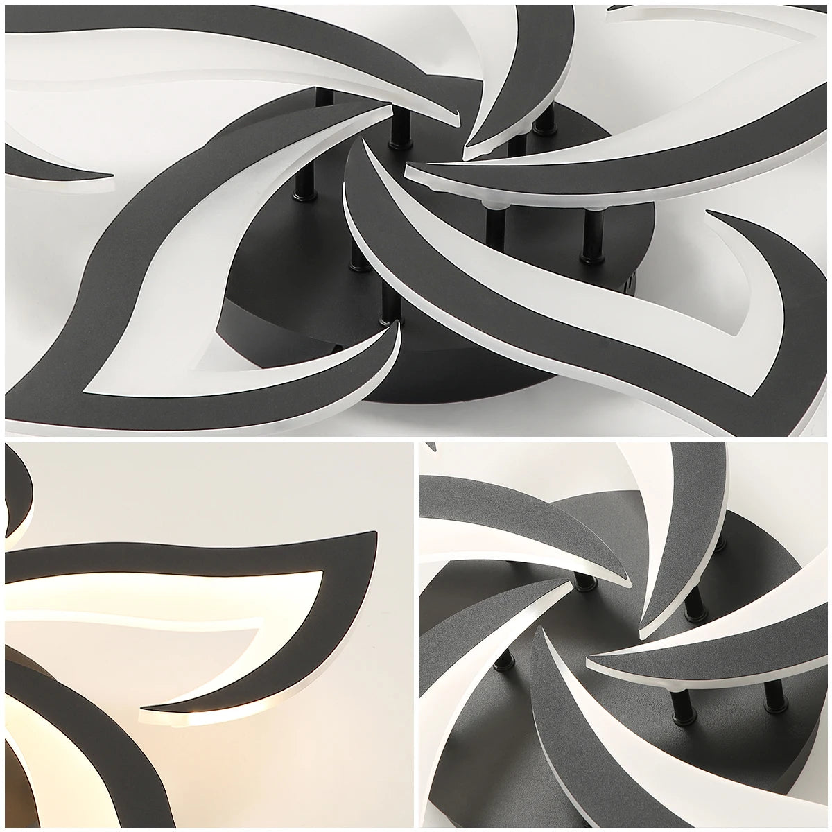 Dimmable LED Ceiling Light,40W 4700LM Modern Acrylic Ceiling Lights with Remote Control,Creative Petals Design For Living Room