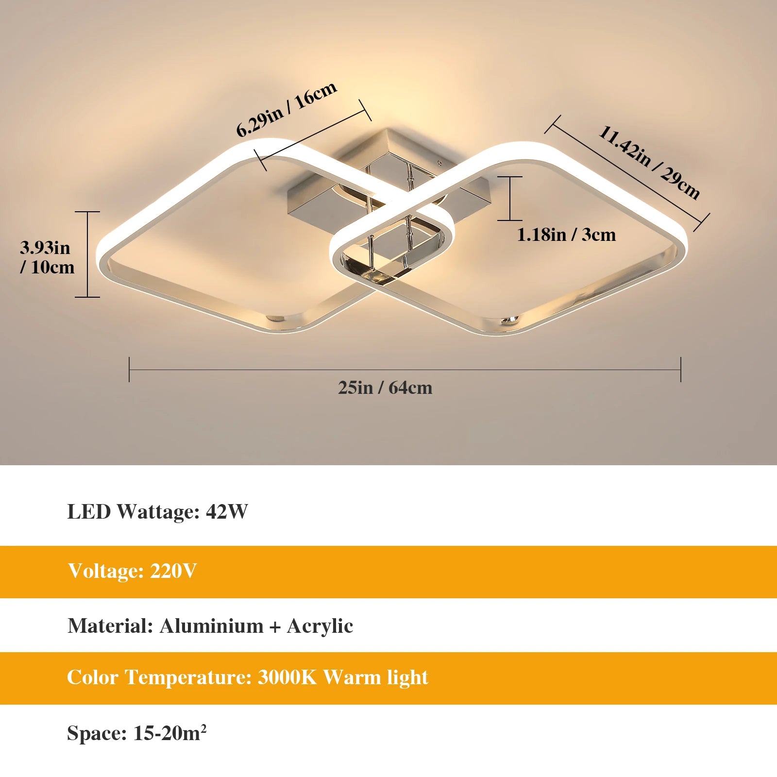 Twin Chrome – nowoczesna lampa sufitowa