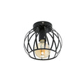 Iron Cage Pendant Ceiling Lampshade with E27 Holder,Vintage Ceiling Light Semi Flush Mount for Living Room（Bulb Not Included)