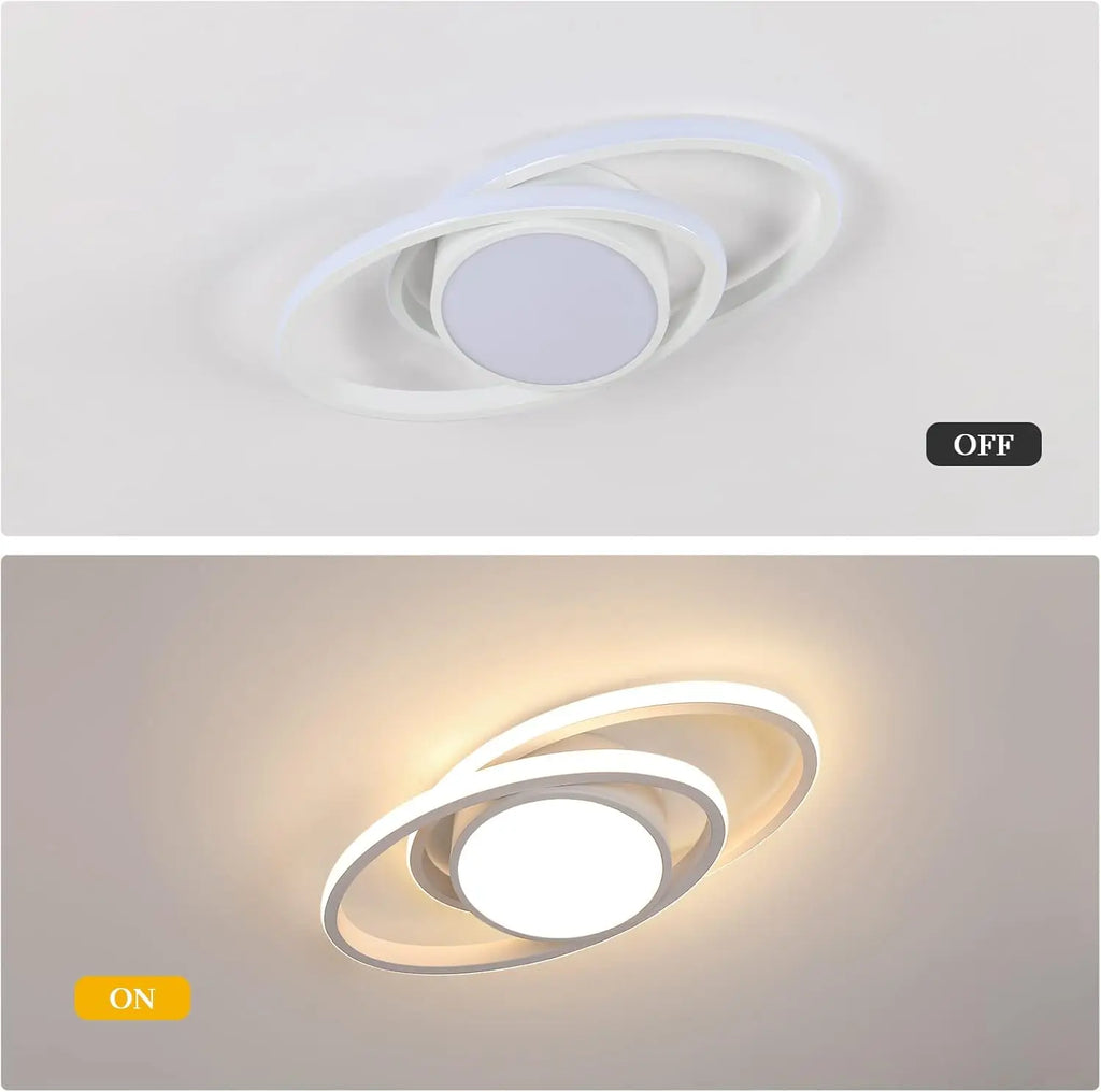 LED Ceiling Light,39W 4385LM Lighting Fixture,Round Modern Design Ceiling Lamp for Living Room Bedroom Corridor Balcony, Dia 39cm, Warm Light 3000K/White Light 6500K