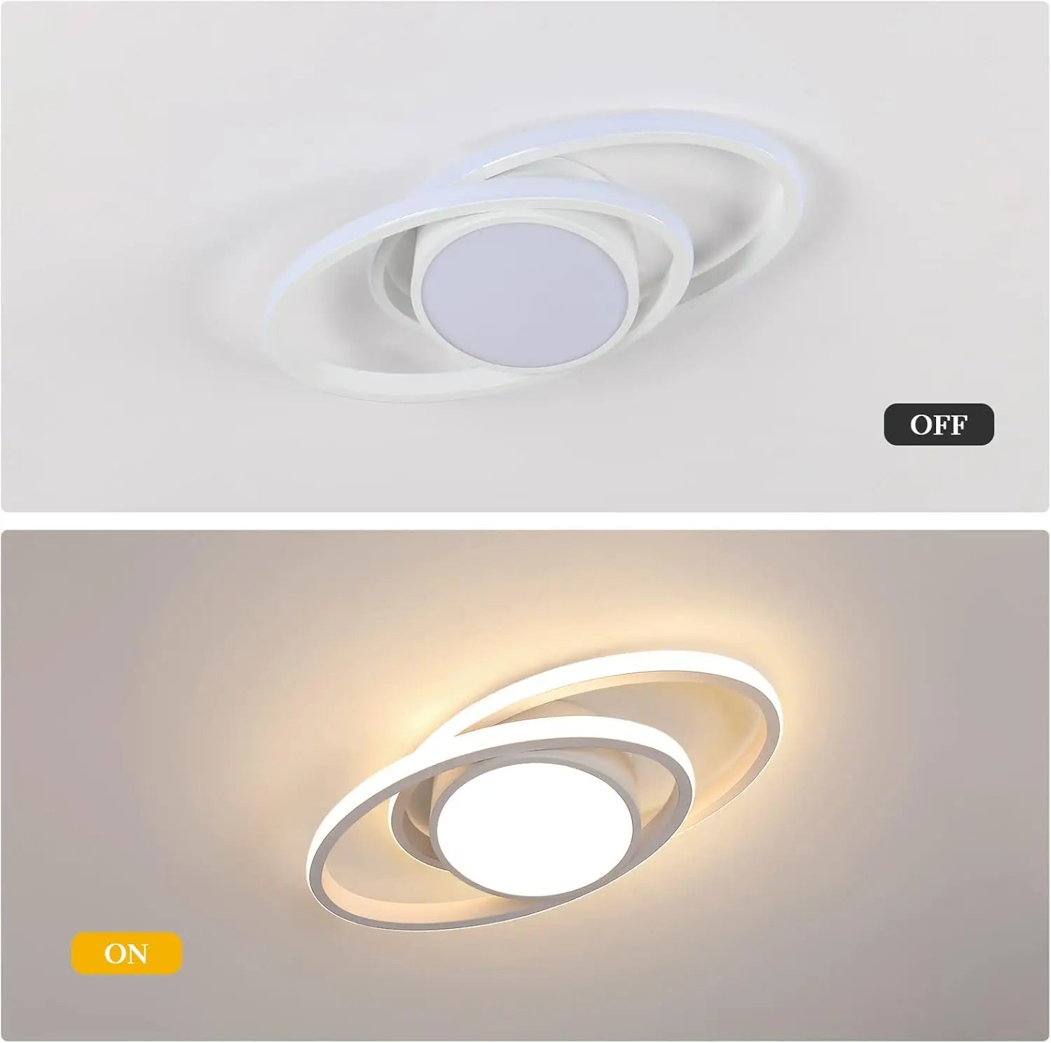 LED Ceiling Light,39W 4385LM Lighting Fixture,Round Modern Design Ceiling Lamp for Living Room Bedroom Corridor Balcony, Dia 39cm, Warm Light 3000K/White Light 6500K