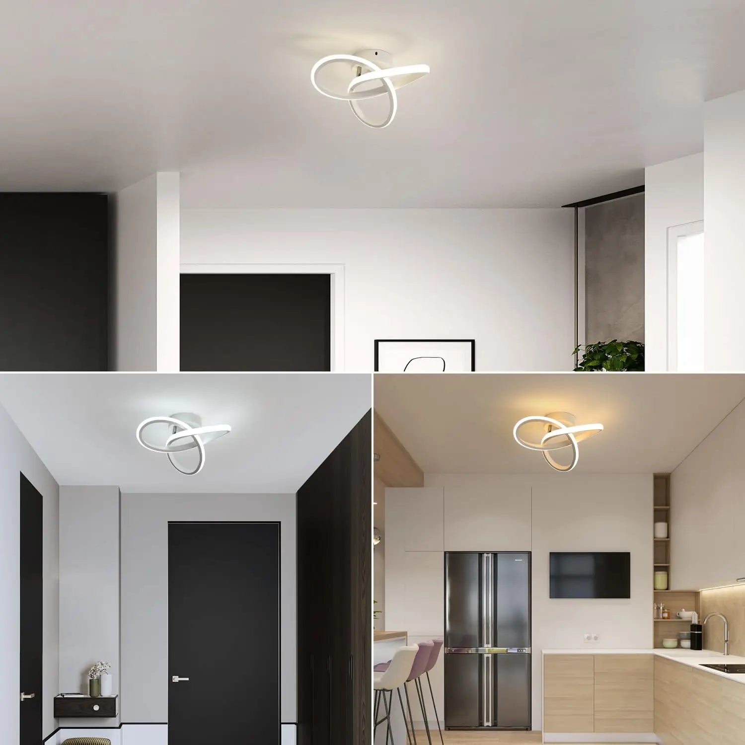 Modern LED Ceiling Light,25cm Clover shape Ceiling Lamp,Various lights for Hallway,Living Room,Bedroom 3000K/4500K/6500K