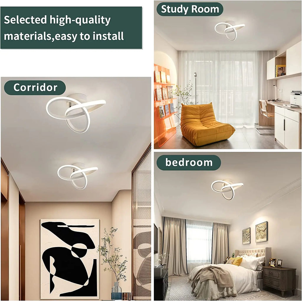 Modern LED Ceiling Light,25cm Clover shape Ceiling Lamp,Various lights for Hallway,Living Room,Bedroom 3000K/4500K/6500K