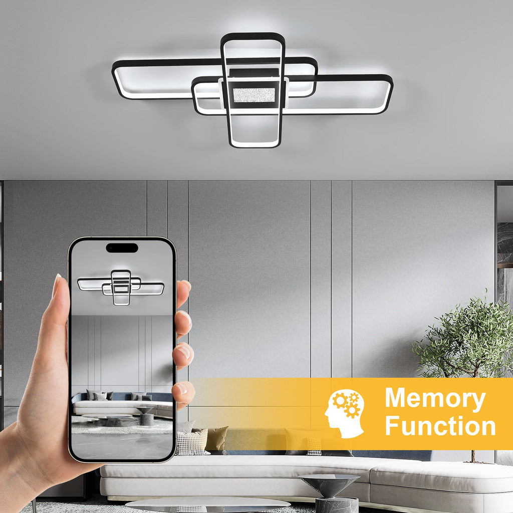 Dimmable LED Ceiling Lights,56W Square Light Fittings Ceilings with Remote Control/APP Control 3000K/4500K/6500K For Dining Room